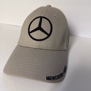 Embroidered Mercedes Cap taupe logo